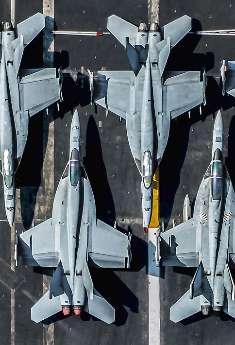 Aerial view of fighter jets